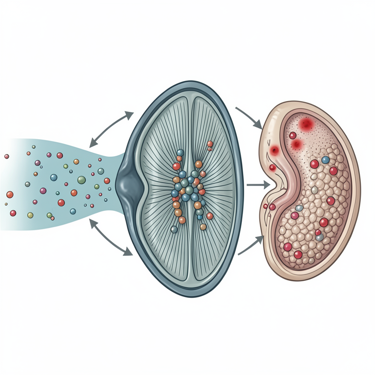 AI-generated conceptual illustration (Blue mussels (Mytilus edulis)). It explains the idea and does not show study data.
