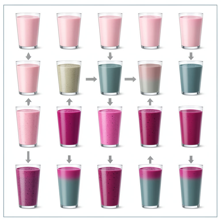 AI-generated conceptual illustration (dragon fruit milkshake in glass tumblers). It explains the idea and does not show study data.