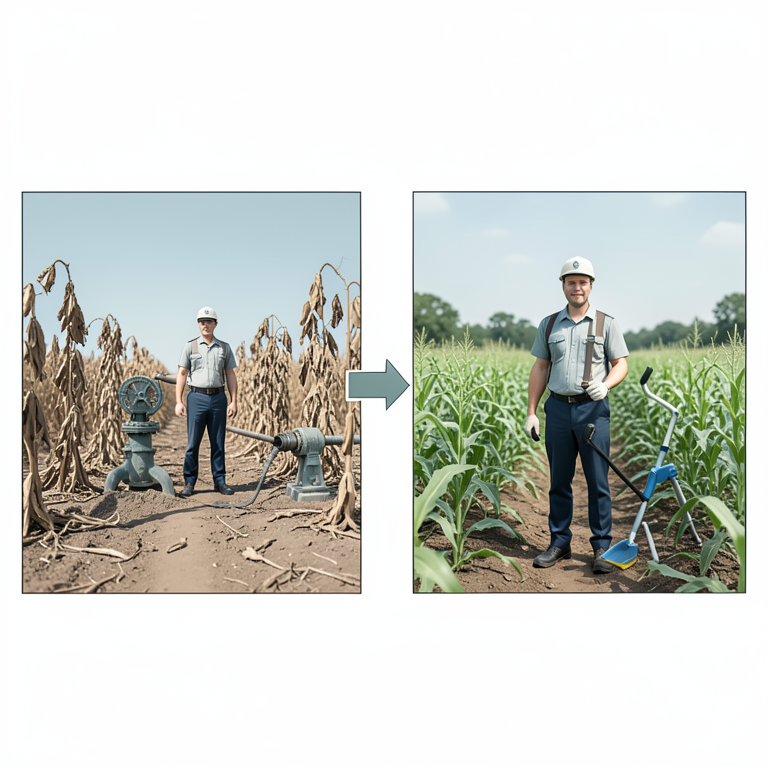 AI-generated conceptual illustration (Agricultural extension officers in rural Nigerian farmland). It explains the idea and does not show study data.