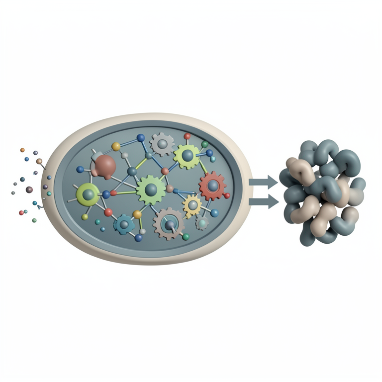 AI-generated conceptual illustration (Escherichia coli bacteria). It explains the idea and does not show study data.