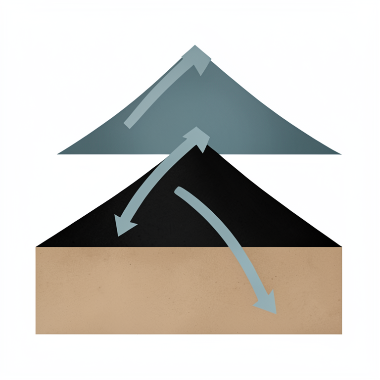 AI-generated conceptual illustration (volcanic soil profiles on a mountain slope in the Javanese Highlands). It explains the idea and does not show study data.