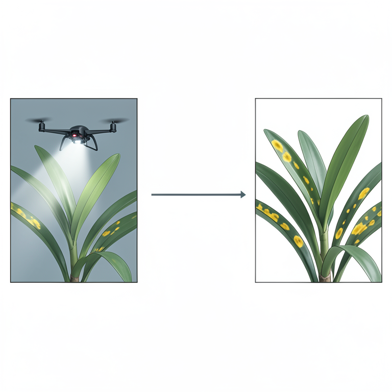 AI-generated conceptual illustration (Orchid plants in a tropical wetland setting). It explains the idea and does not show study data.