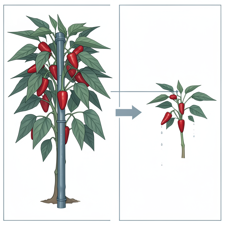 AI-generated conceptual illustration (chili pepper plants in sandy Sahelian soil). It explains the idea and does not show study data.