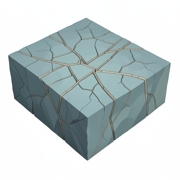 AI-generated conceptual illustration (crystalline basement rock mass of the Guiana shield). It explains the idea and does not show study data.