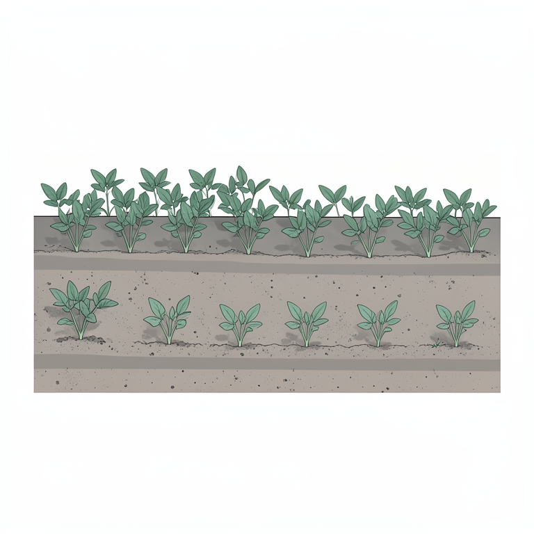 AI-generated conceptual illustration (Mustard (Brassica juncea) and Kabuli chickpea (Cicer kabulium) plants in a broad bed and furrow field system). It explains the idea and does not show study data.