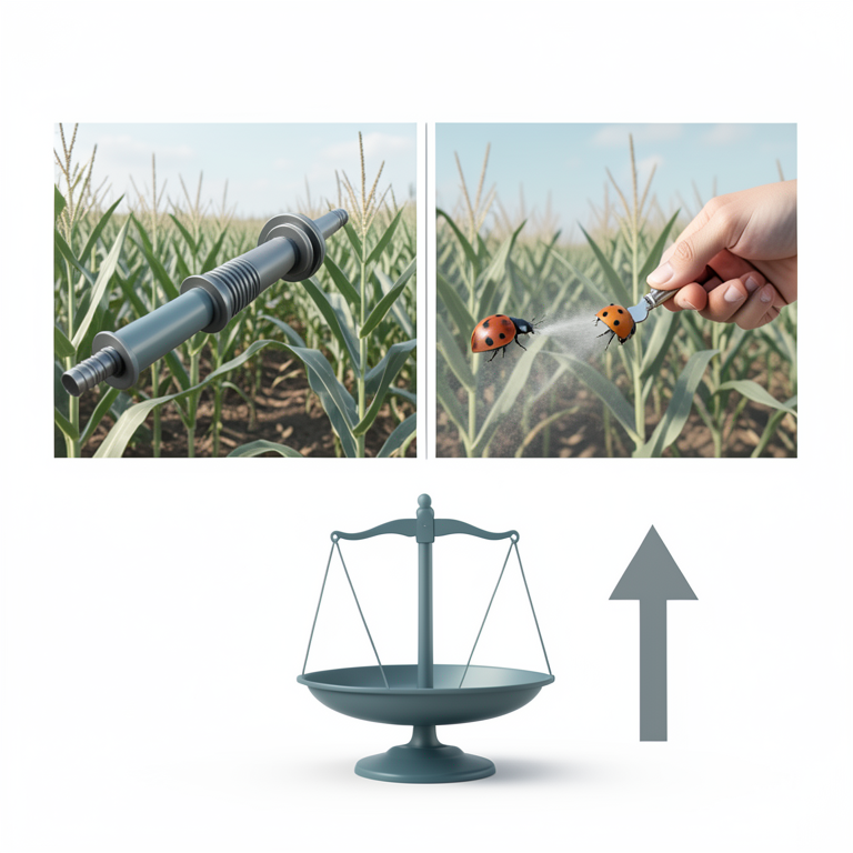 AI-generated conceptual illustration (maize crops in a field). It explains the idea and does not show study data.