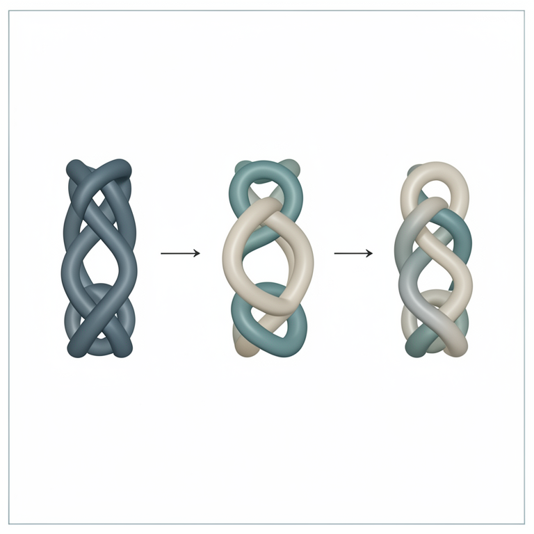 AI-generated conceptual illustration (collagen triple helix model peptides). It explains the idea and does not show study data.