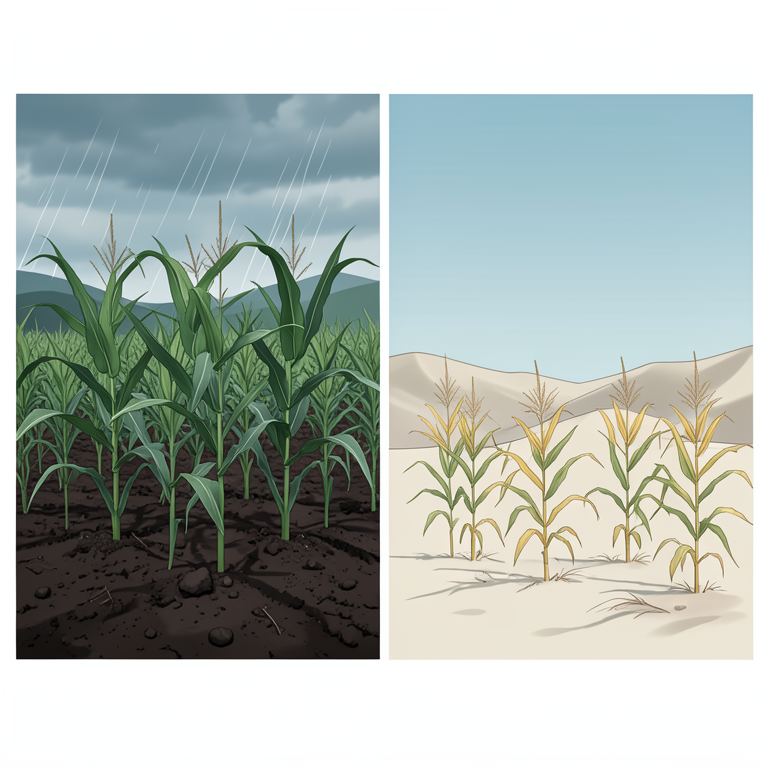 AI-generated conceptual illustration (maize plants in Rajasthan landscapes). It explains the idea and does not show study data.