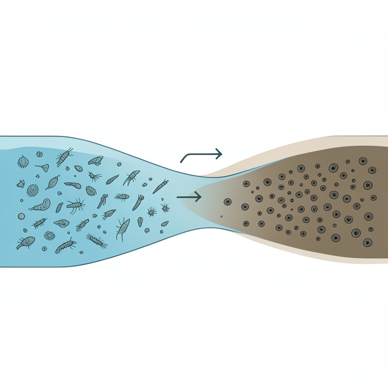 AI-generated conceptual illustration (Zooplankton in the Darna River). It explains the idea and does not show study data.