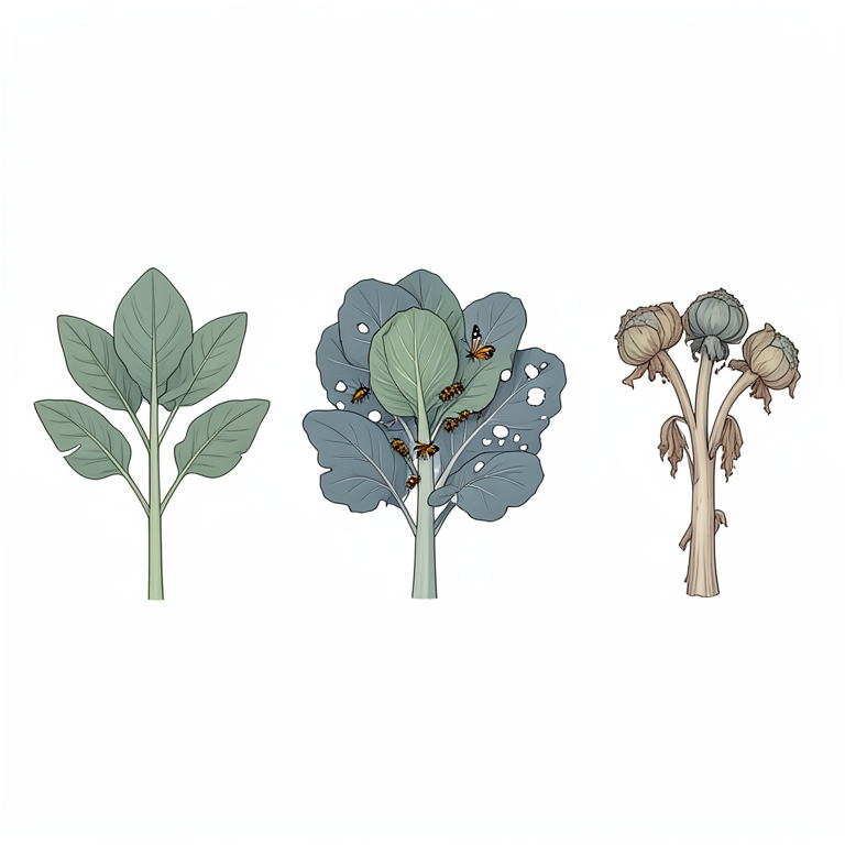 AI-generated conceptual illustration (Brassica crops and cabbage butterflies (Pieris brassicae nepalensis)). It explains the idea and does not show study data.