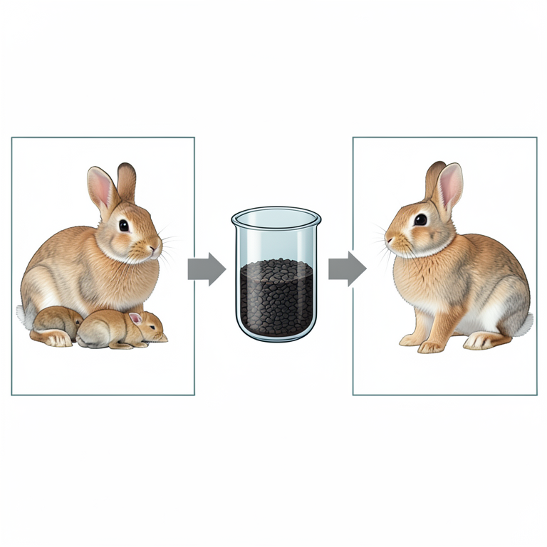 AI-generated conceptual illustration (female rabbits). It explains the idea and does not show study data.
