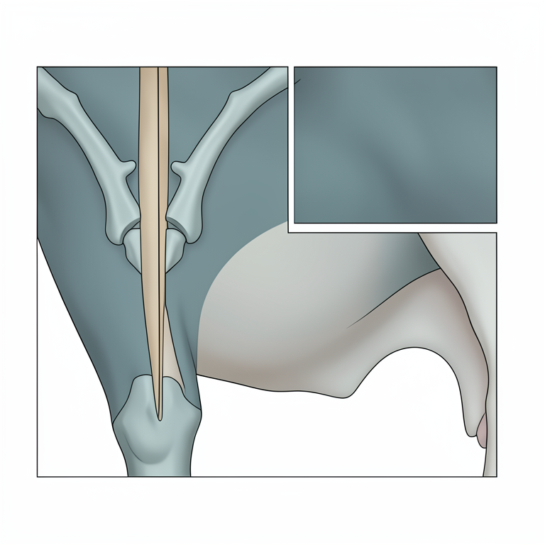 AI-generated conceptual illustration (bovine flank). It explains the idea and does not show study data.
