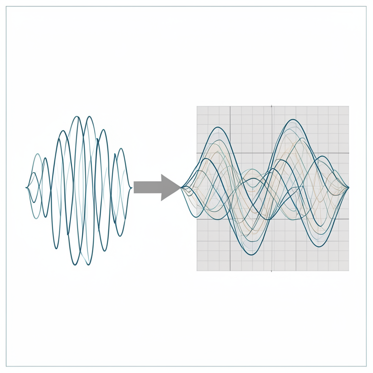 AI-generated conceptual illustration (mathematical wave functions on a coordinate plane). It explains the idea and does not show study data.