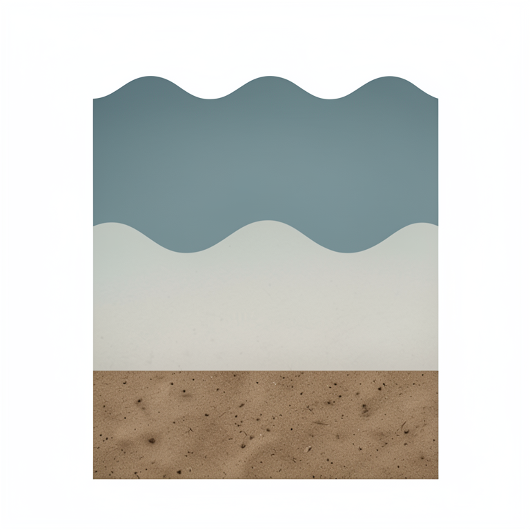 AI-generated conceptual illustration (A vertical cross-section of soil beneath a ground surface). It explains the idea and does not show study data.