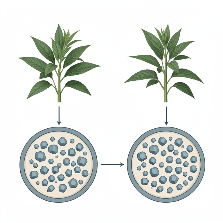 AI-generated conceptual illustration (Acmella ulinginosa and Blumea sinuata plants). It explains the idea and does not show study data.