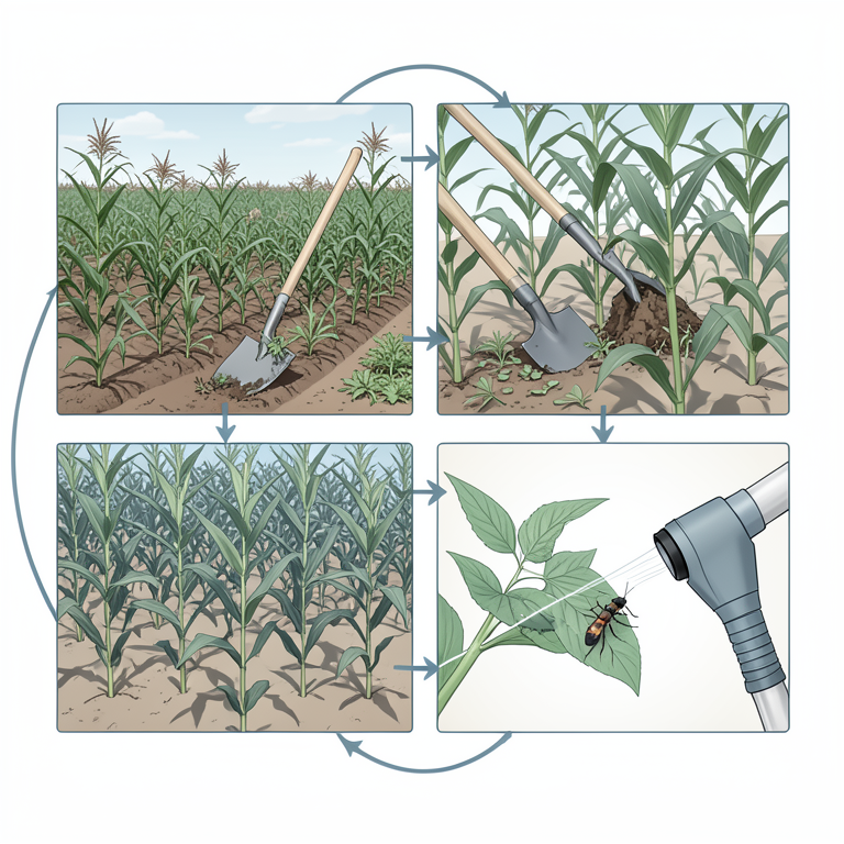 AI-generated conceptual illustration (maize plants in a field). It explains the idea and does not show study data.