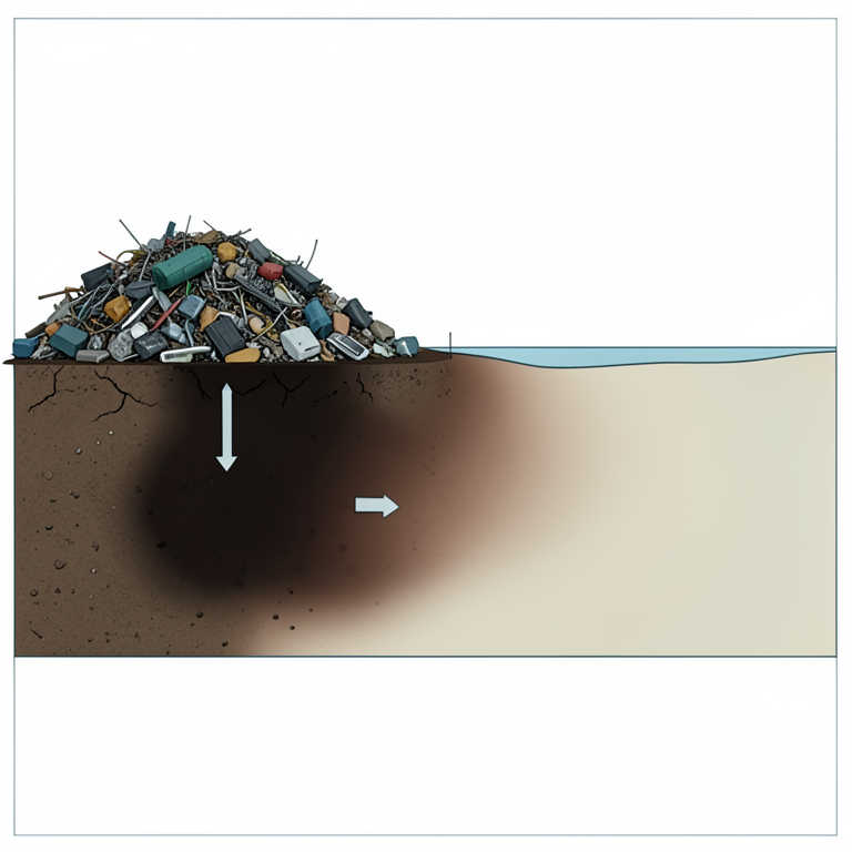 AI-generated conceptual illustration (Urban soil and groundwater in the Lagos urban fringe). It explains the idea and does not show study data.