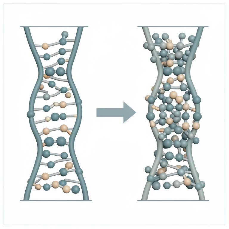 AI-generated conceptual illustration (Human DNA promoter region and chromatin structure). It explains the idea and does not show study data.