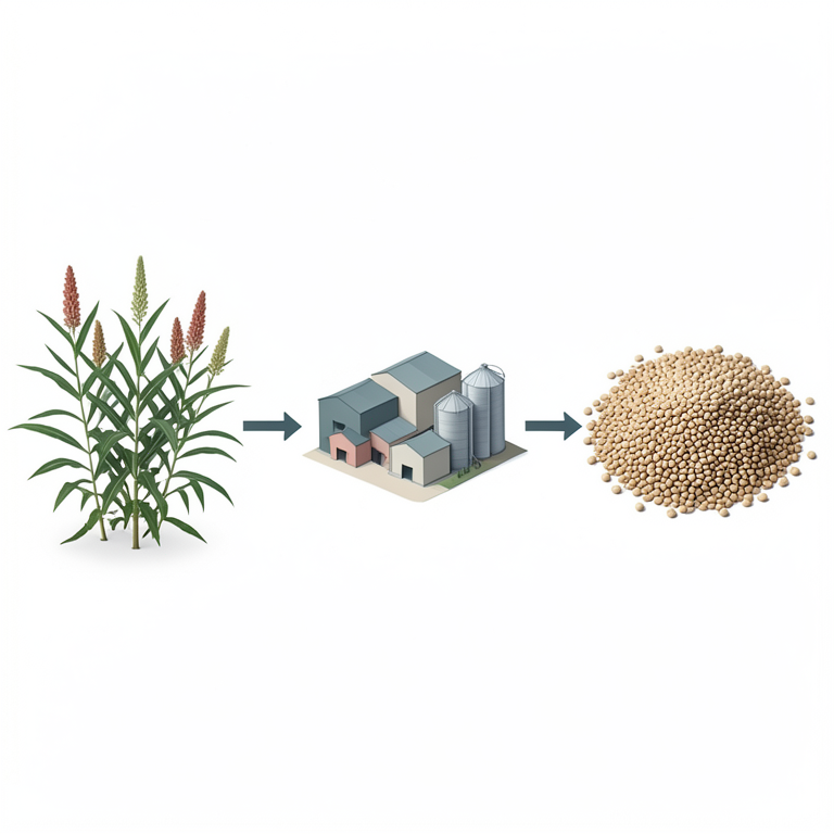 AI-generated conceptual illustration (Pearl millet crops and rural agricultural cooperatives). It explains the idea and does not show study data.