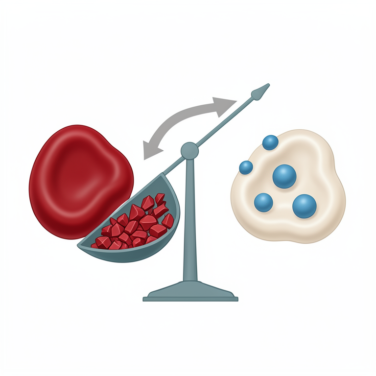AI-generated conceptual illustration (human red blood cells). It explains the idea and does not show study data.