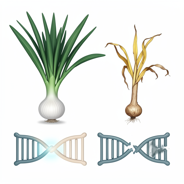 AI-generated conceptual illustration (Ethiopian Highland onion plants (Allium cepa)). It explains the idea and does not show study data.