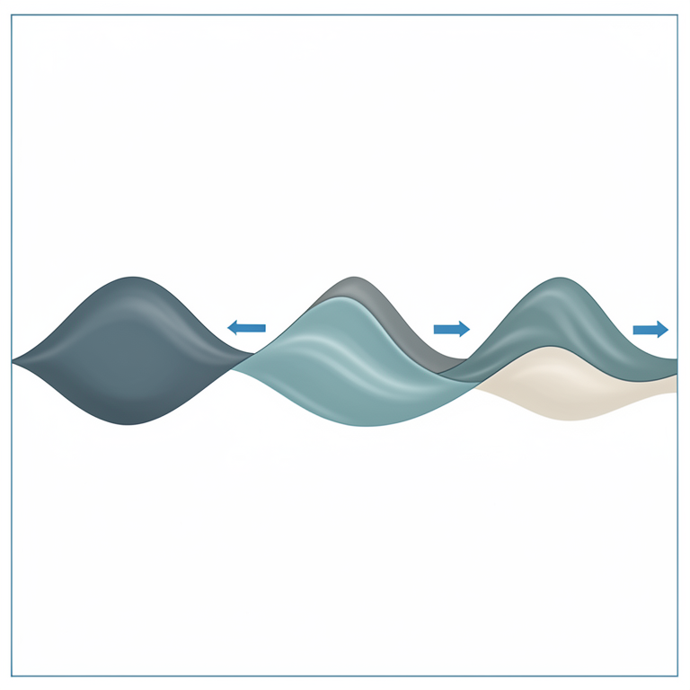 AI-generated conceptual illustration (water waves in a shallow channel). It explains the idea and does not show study data.