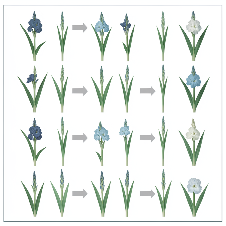 AI-generated conceptual illustration (gladiolus plants). It explains the idea and does not show study data.
