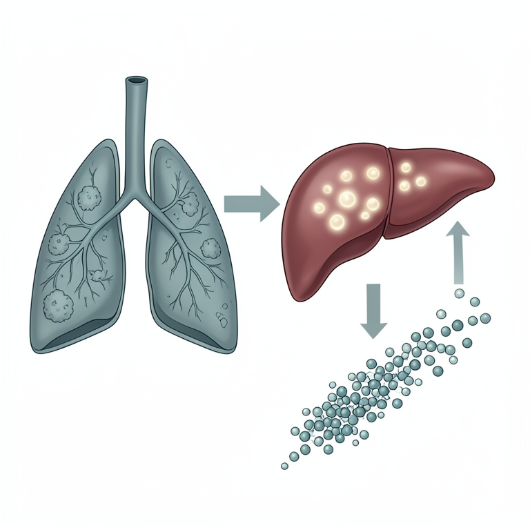 AI-generated conceptual illustration (human liver and lungs). It explains the idea and does not show study data.