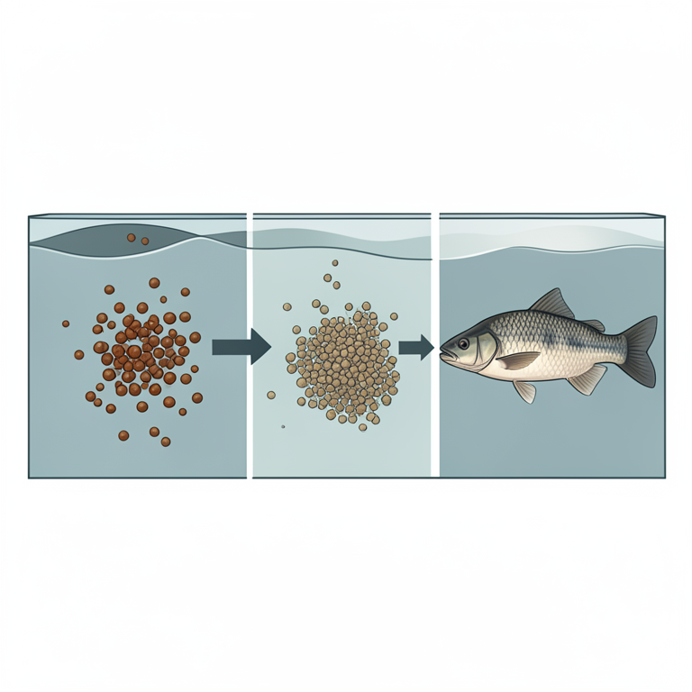 AI-generated conceptual illustration (Pangasius hypophthalmus (striped catfish) in a biofloc aquaculture tank). It explains the idea and does not show study data.