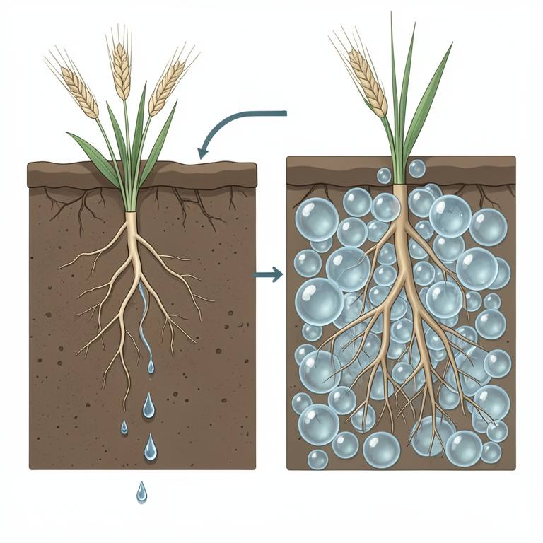 AI-generated conceptual illustration (Barley (Hordeum vulgare L.) plants in soil). It explains the idea and does not show study data.