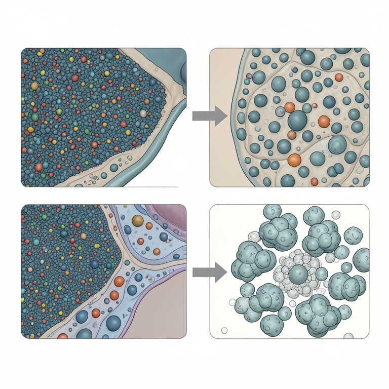 AI-generated conceptual illustration (fish liver tissue containing microplastic particles). It explains the idea and does not show study data.