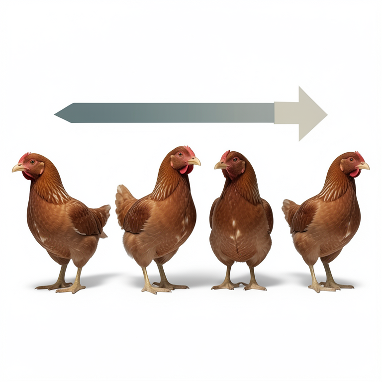 AI-generated conceptual illustration (ISA brown cockerels). It explains the idea and does not show study data.