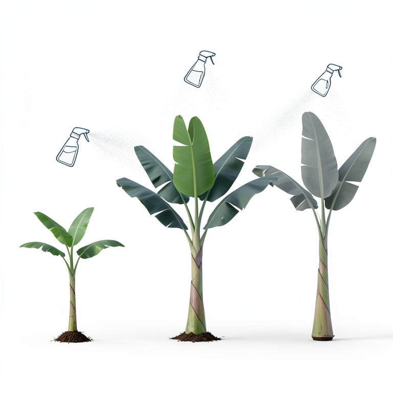 AI-generated conceptual illustration (Banana plants (Musa spp. cv. Karpooravalli)). It explains the idea and does not show study data.