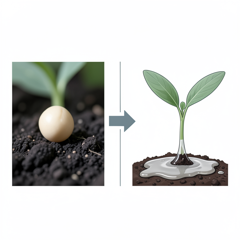 AI-generated conceptual illustration (chickpea plants (Cicer arietinum) in soil). It explains the idea and does not show study data.