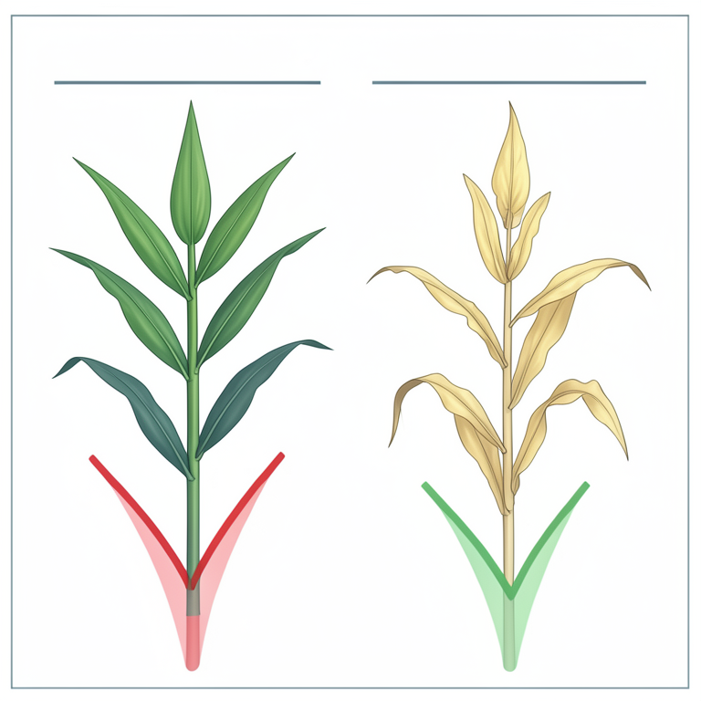 AI-generated conceptual illustration (maize plants). It explains the idea and does not show study data.