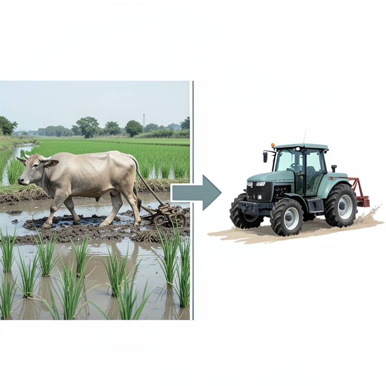 AI-generated conceptual illustration (rice plants in a river delta field). It explains the idea and does not show study data.