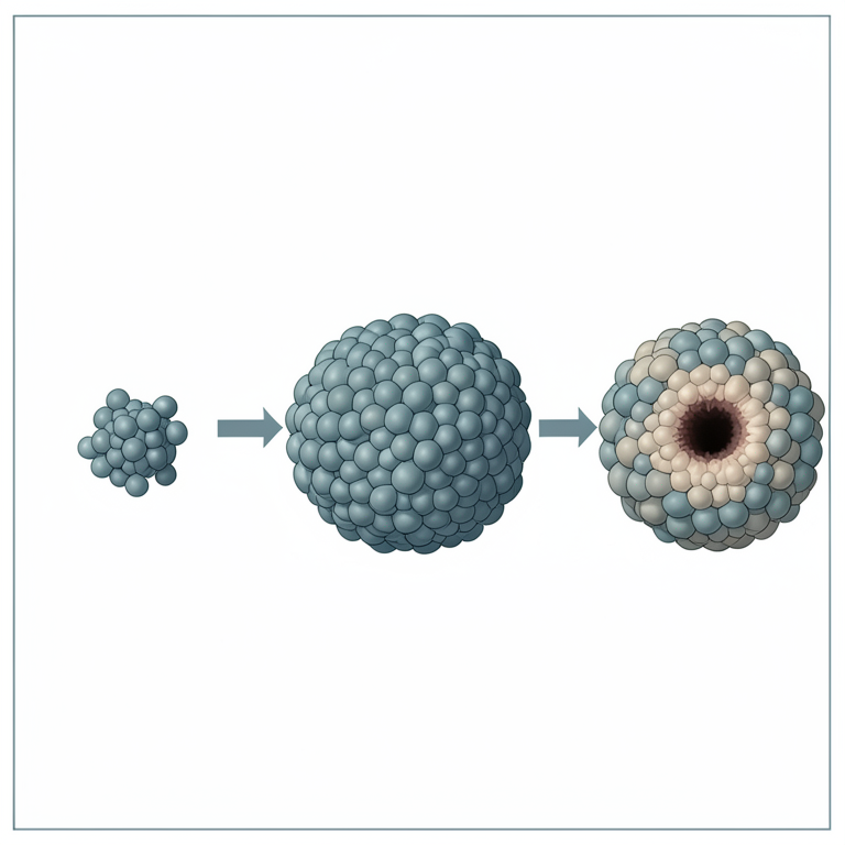 AI-generated conceptual illustration (multicellular tumor spheroids). It explains the idea and does not show study data.