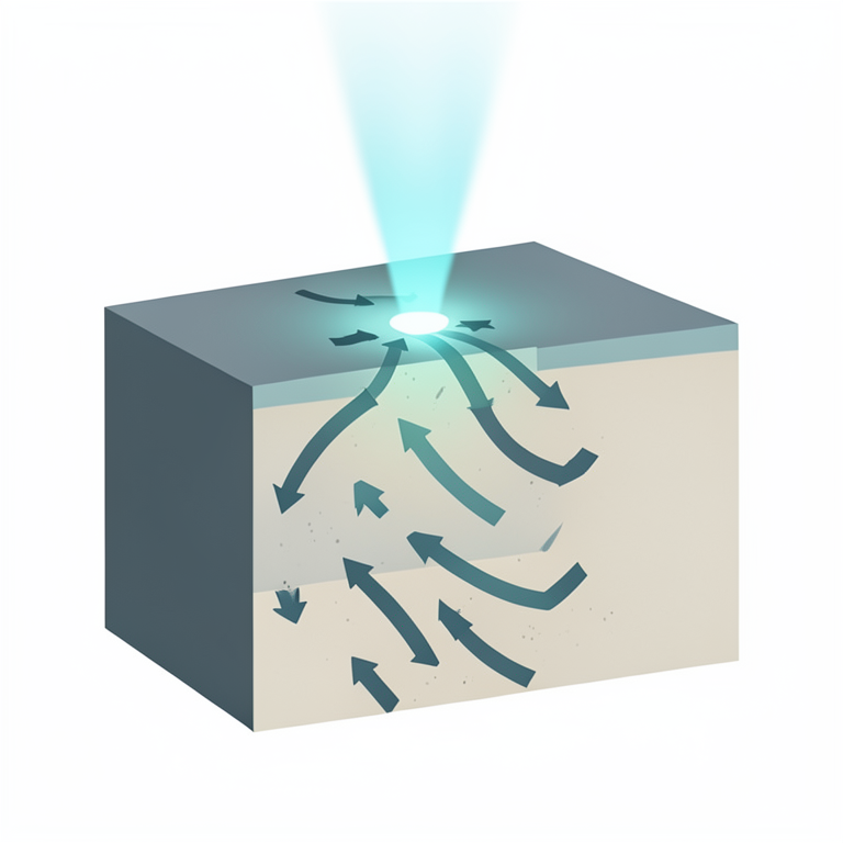 AI-generated conceptual illustration (a micropolar thermoelastic material block). It explains the idea and does not show study data.