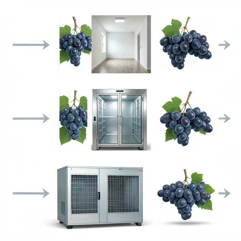 AI-generated conceptual illustration (grapes (Vitis Vinifera)). It explains the idea and does not show study data.