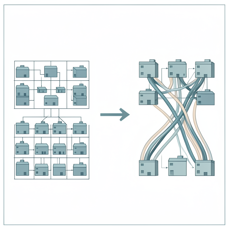 AI-generated conceptual illustration (A logistics network of warehouses and delivery destinations). It explains the idea and does not show study data.