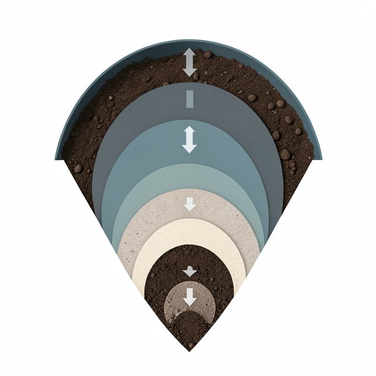 AI-generated conceptual illustration (Soil profile from the North Saurashtra agro-climatic zone). It explains the idea and does not show study data.