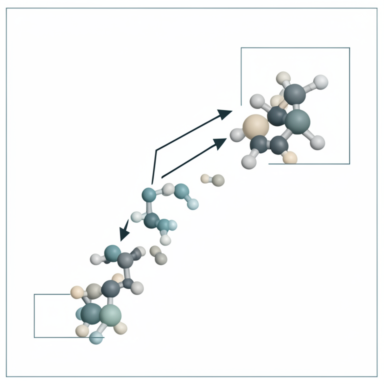 AI-generated conceptual illustration (human acetylcholinesterase enzyme and alkaloid molecules). It explains the idea and does not show study data.
