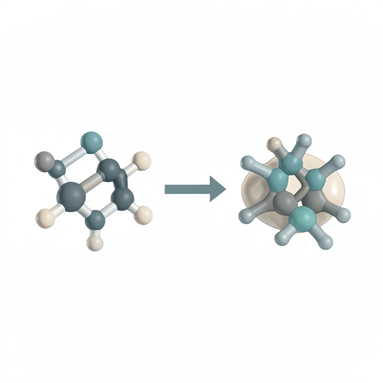 AI-generated conceptual illustration (curcumin analogue molecule and enzyme proteins). It explains the idea and does not show study data.
