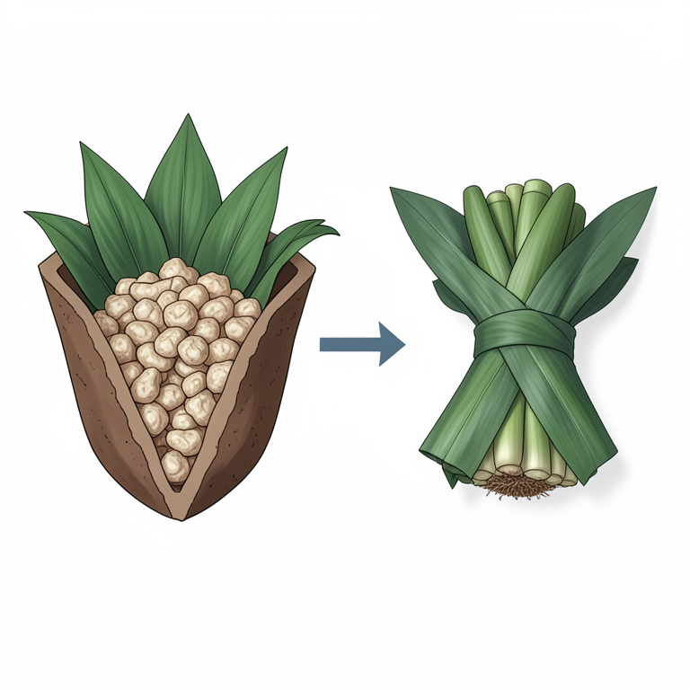 AI-generated conceptual illustration (Enset (Ensetventricosum) fermented pulp). It explains the idea and does not show study data.