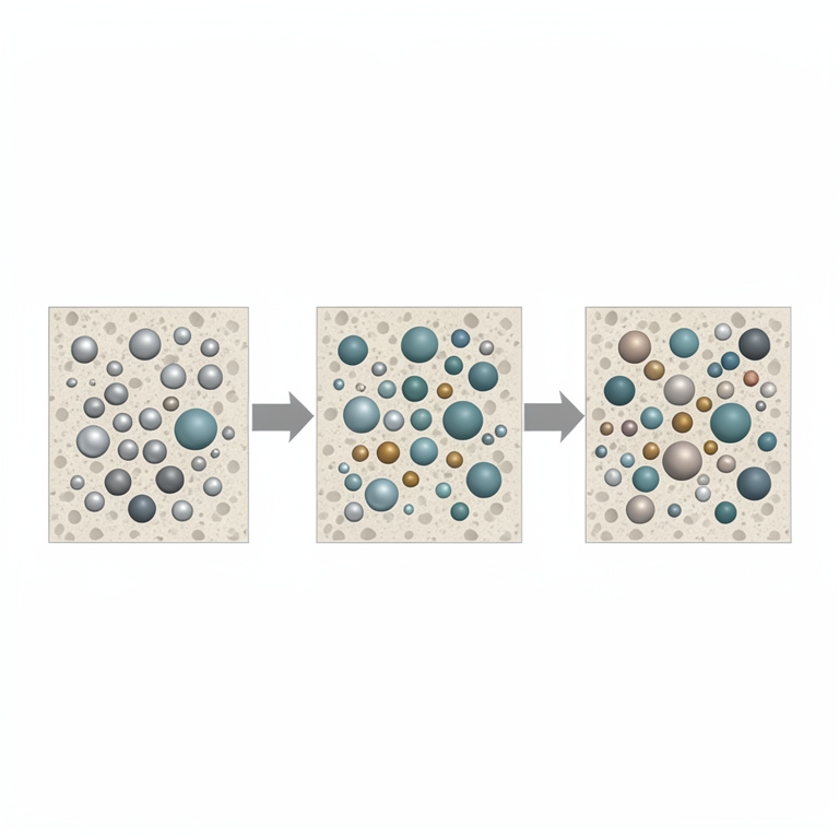AI-generated conceptual illustration (nickel catalysts on silica supports). It explains the idea and does not show study data.