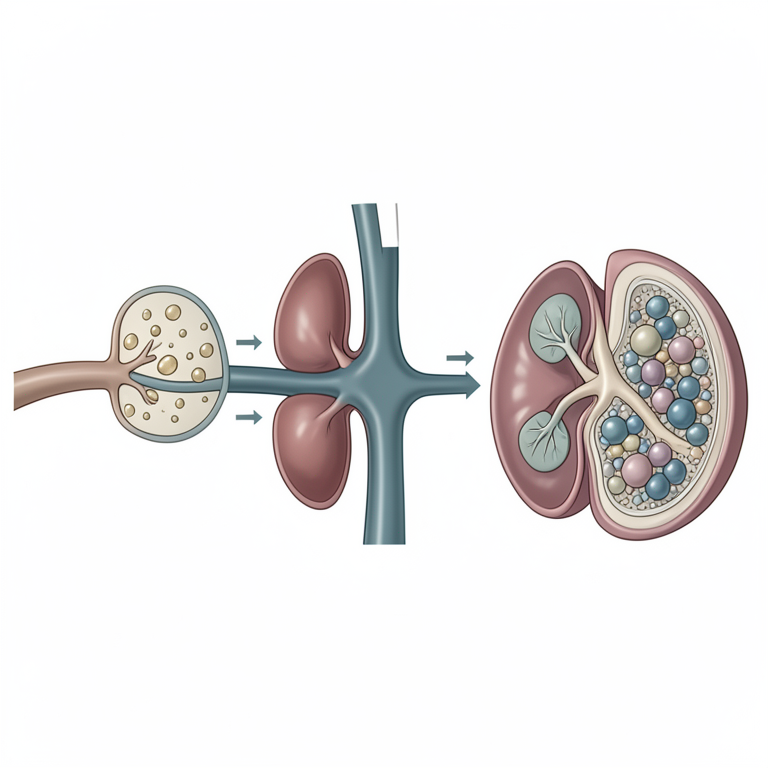 AI-generated conceptual illustration (human kidneys and blood vessels). It explains the idea and does not show study data.