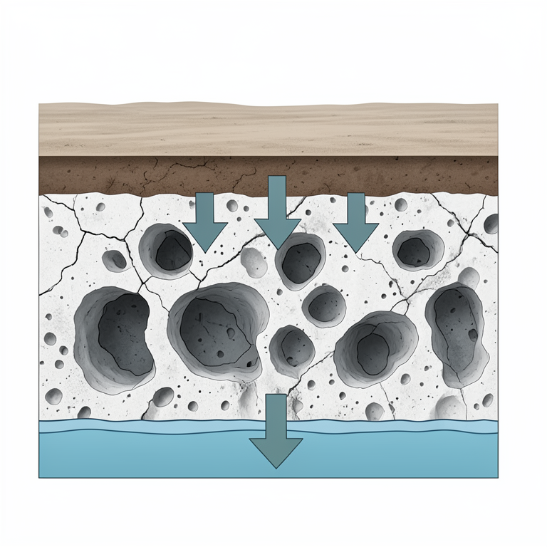 AI-generated conceptual illustration (Yucatan coastal karst aquifer cross-section). It explains the idea and does not show study data.