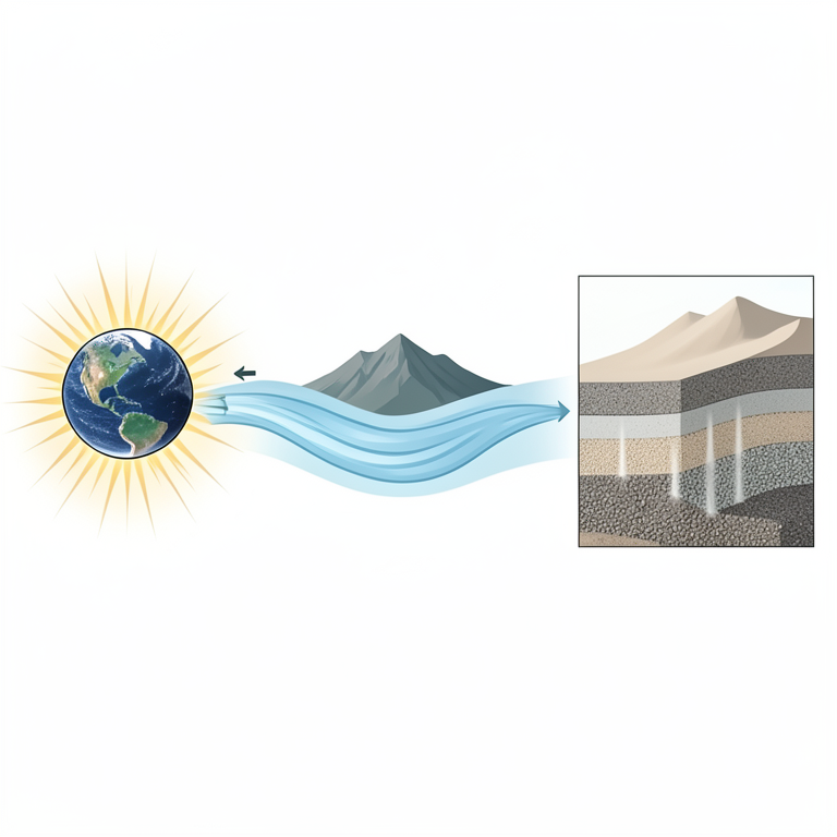 AI-generated conceptual illustration (Quaternary alluvial fan deposits in the Tarim Basin). It explains the idea and does not show study data.