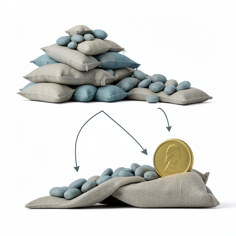 AI-generated conceptual illustration (pigeonpea seeds in burlap sacks). It explains the idea and does not show study data.