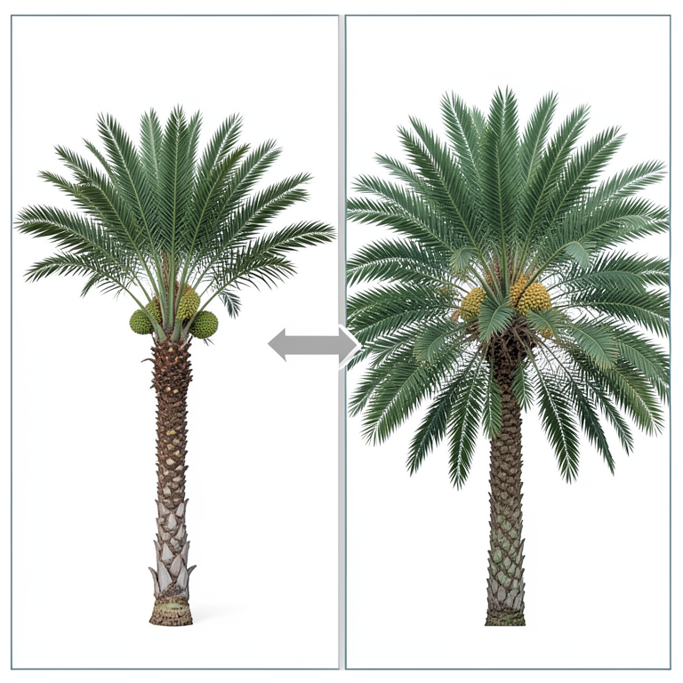 AI-generated conceptual illustration (date palm plants in a greenhouse). It explains the idea and does not show study data.